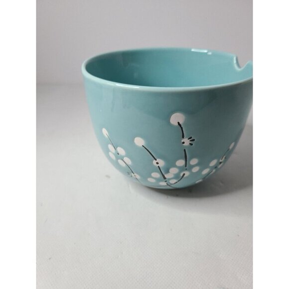 Vintage Light Blue Floral Asian Ceramic Planter Flower Pot Decorative Glossy - Picture 6 of 9